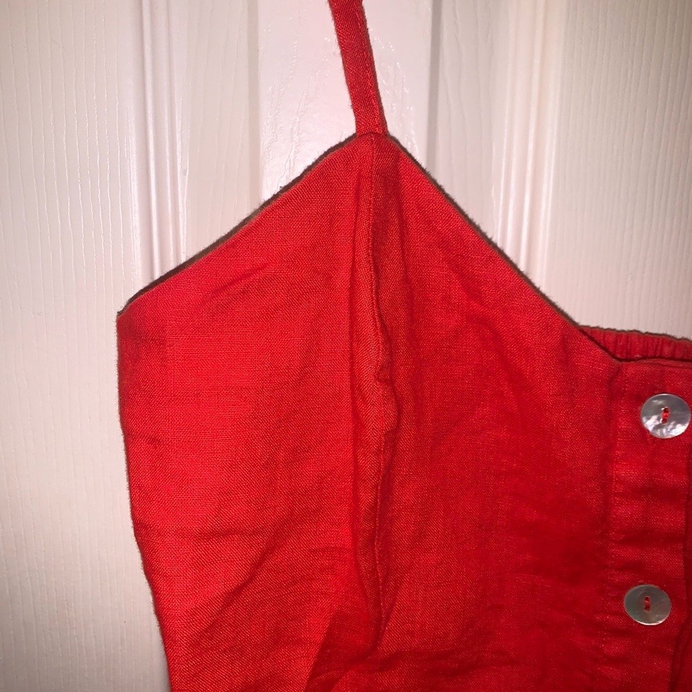 Red button down dress with pockets